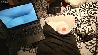 Watch this real doll get tribufucked until she cums with toys