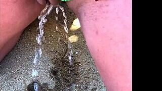 my wife peeing long on the beach. i can’t believe how wild this moment got with her!