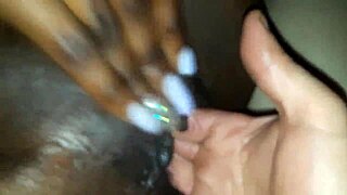 Ebony wife handles every inch of monster cock.