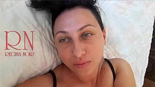 cute chick in white socks smiling on bed