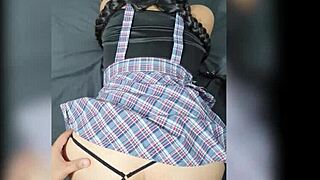 latina brunette slut bent over for hardcore anal fucking and cumshot