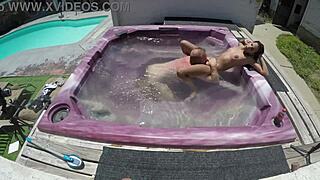 dayanara enjoys a hot tub pov session with shaved pussy views