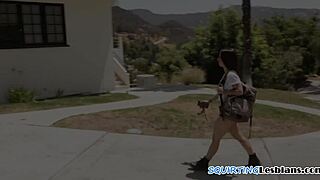 Hey, watch this finger fucked model squirt hard and orgasm with big tits