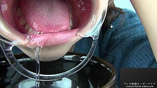 Teeth Fetish Play With Wet Tongue