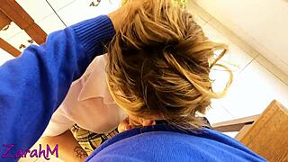 Older teacher fucks student to pass exam, with licking and cum