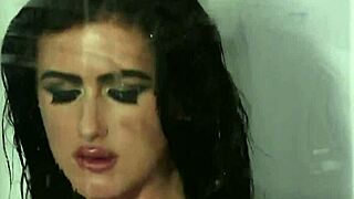 Nasty idol gets cumshot on her face swallowing all the love juice.