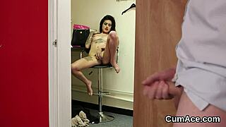 Nasty idol gets cumshot on her face swallowing all the love juice.