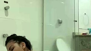 bia enjoys a solo session with the shower jet