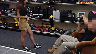 Big Tits Coed Gets Slammed by Pawn Keeper in Hidden Cam 😈