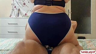 Old Chubby Mature White Ass Rides With Panty In Homemade Scene