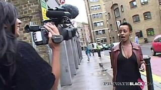 Ebony girl Lala fucks two men