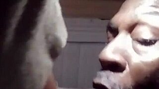 a guy gets a casual blowjob from his partner