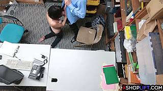 Hot teen thief avoids jail with security guard fuck