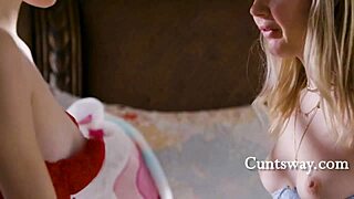 Stepdaughters lick each other