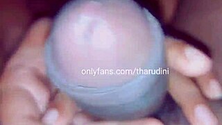 Petite stepsister gives handjob to stepbrother's big cock in school pov