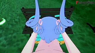 Nejire Hado delivers steamy POV blowjob in anime style