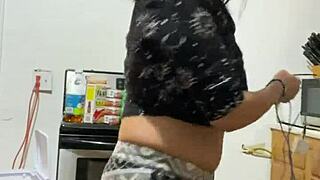 Anna Maria's Sexy Latina Curves in Black Workout Gear