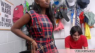 Cute Black Chick Punished With Threesome Fuck