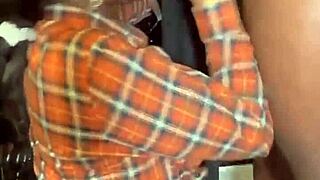 Dark Ebony Slut Throating Big Black Cock with Gagging and Choking