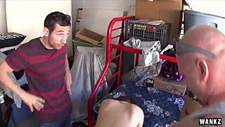 Wankz parody of storage wars features sexy brunette babe in hardcore blowjob scene.
