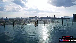 Amateur asian milf with huge tits fucks boyfriend on camera.