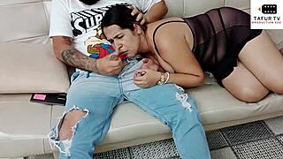 Massage To My Stepmother Goes Too Far! I Fuck Her Mouth And Fill It With Cum!