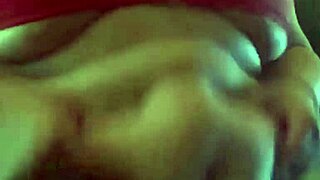 Chubby Teen In Fishnets Plays With Belly And Tits