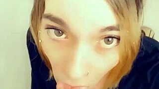 Sexy Shemale Craves Hard Cock on Her Knees for Deep Action