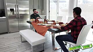 Naomi blue bounces on her partner. in missionary position with stockings.