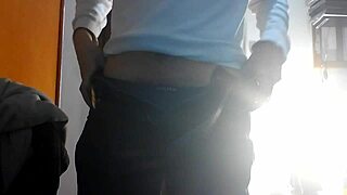 a hot handjob session with a european teen's cock