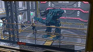 i'm stranded in space checking out the cute robot girl's huge boobs