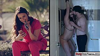 Saw this busty nurse getting slammed hard in the ass at the hospital. Wild group action!