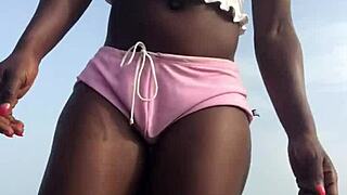 i'm twerking hard in sexy clothes on the beach