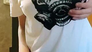 girl in leggings spanks ass, fingers pussy while husband’s away