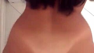 hot brunette twerks on dick, husband loves it