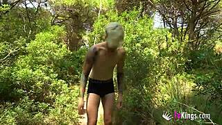 Blind date leads to outdoor cumshot!