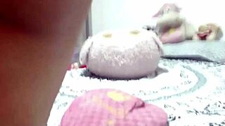 watch this big ass shemale tease her curves while masturbating passionately