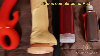 The mature Latina milf tests new toys in a group threesome with riding and doggystyle.