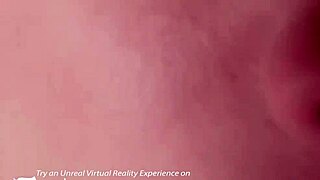 i watch the skinny brunette teen riding in lingerie during vr banging