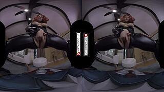 In This Vr Cosplay Parody, Hairless Black Widow Rides A Monster Cock While Exposing Her Tits And Pussy In Cfnm Scene.