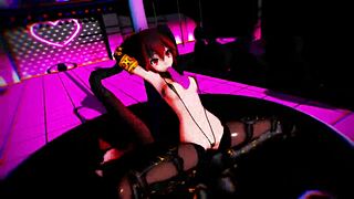 erotic princess knight zatsune squatting dance in mmd