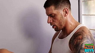 gay hunks jax thirio and ty roderick breed in bathroom blowbang