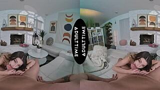 Incredible VR! All-natural Chanel Camryn quakes with orgasms on Kyle Mason's huge dick. Watch her ride close up!