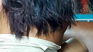 dressed as bad girl in a fun costume party