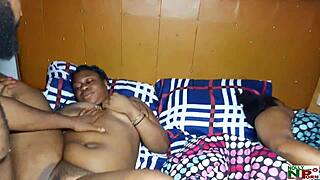 She woke up to us banging in her own bed