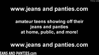 i'm your tomgirl neighbor teasing in tight jeans and panties
