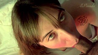 an incredible pregnant woman performs a pov act in her room