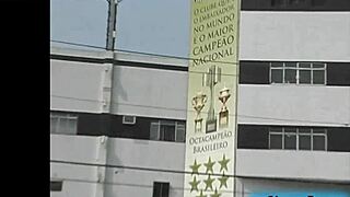 morena gata showing off her ass and tits on streets and pier in santos