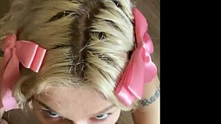 Emma Rosie gives a hot blowjob and gets a facial in this pickup scene!