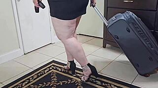 the taxi driver asked about my wet pussy in panties during the ride